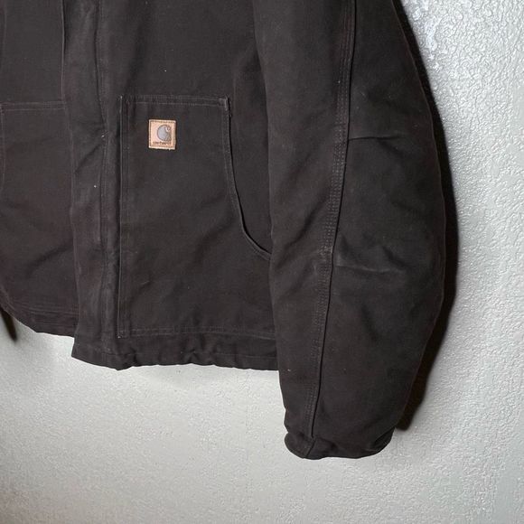 Vintage Carhartt J22 DKB Brown Canvas Quilt Lined Jacket Large - Picture 2 of 5